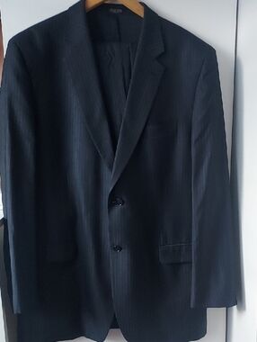 Classic Men's Black Pinstripe Suit